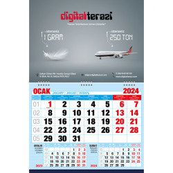 Gemici Takvimi Tek Parça Spiralli 12 Yaprak 32x48 cm